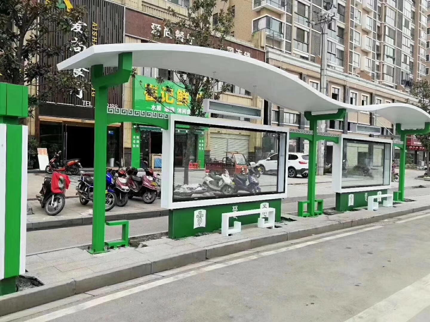 保亭县异型廊架公交站台候车亭全国发货